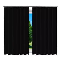 Cortina Blackout Total Black Longa Película Na Cor Preto Com Alças Para Varão Dimensões de 280 x 280 cm