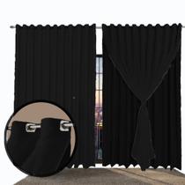 cortina blackout Veneza corta luz 6,00 x 2,40 c/voal marrom
