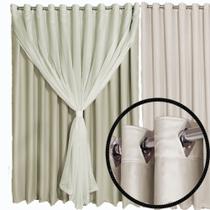 cortina blackout Veneza para quarto e sala 5,50 x 2,60 branco