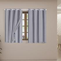 Cortina Blackout Voil 2,80X1,60 Corta Luz Sala Quarto Cinza