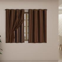 Cortina Blackout Voil 2,80X1,60 Corta Luz Sala Tabaco