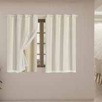 Cortina Blackout Voil 2,80X1,80 Corta Luz Sala Quarto Bege