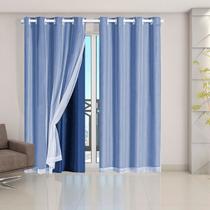 Cortina Blackout Voil Liso 2,80m x 2,30m Voil 100% Poliéster/Forro 100% PVC - Azul Marinho Cortina Blackout Voil Liso 2,80m x 2,30m Voil 100% Poliéster/Forro 100% PVC - Azul Marinho