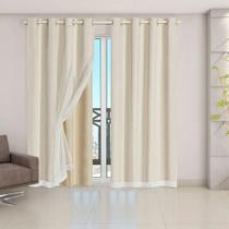 Cortina Blackout Voil Liso 2,80m X 2,30m Voil 100% Poliéster/forro 100% Pvc - Bege Cortina Blackout Voil Liso 2,80m X 2,30m Voil 100% Poliéster/forro 100% Pvc - Bege