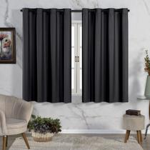 Cortina Blecaute 2,80 x 1,60 Sala Quarto Preto PVC Para Varão