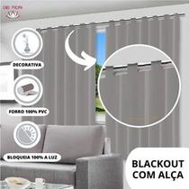 Cortina Blecaute Blackout PVC Corta Luz Quarto Sala Escritório Cinza c/ ilhos 2.80 x 2.40 cm