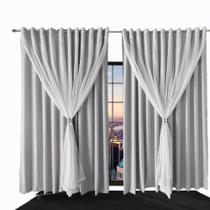 cortina blecaute para quarto e sala Bia 8,90 x 2,50 branco