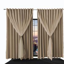 cortina blecaute para quarto e sala Bia 8,90 x 2,90 bege