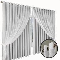 cortina blecaute para quarto e sala Roma 7,00 x 2,80 branco