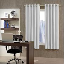 Cortina Blecaute PVC Branco Cinza Com Ilhós 2,60 x 1,70 Bella Janela