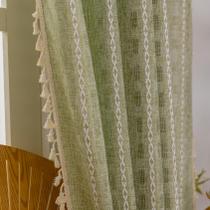 Cortina Boho Deeprove 132x183 cm Sage Green Tassel Panel