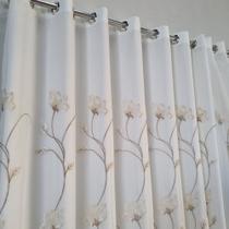 Cortina Bordada Com Forro Leve Microfibra P/Varão Alto Padrão 3,00X2,80 Cortina Bordada Com Forro Leve Microfibra P/Varão Alto Padrão 3,00X2,80