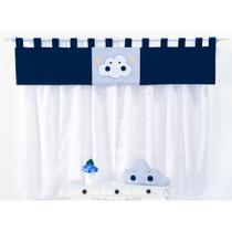 Cortina Bordada Para Quarto de Bebê Decoração Desenhos 03 Peças