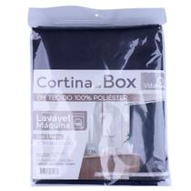 Cortina Box 138x198cm Poliéster Vida Pratika 3173 Preta