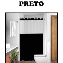 Cortina Box Banheiro com Ilhós com Visor Transparente Anti Mofo Alta Qualidade PVC Várias Cores - VIDA PRATIKA