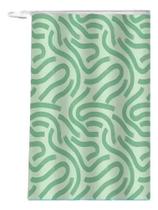 Cortina Box Banheiro Labirinto Verde Poliéster1,98x1,80m Uzoo