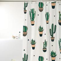 Cortina Box Banheiro Poliéster 198x180cm Com Varão 70 A 120cm