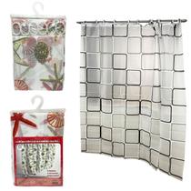 Cortina Box Banheiro Poliéster Com Ganchos 180Cmx180Cm Cortina Box Banheiro Poliéster Com Ganchos 180Cmx180Cm