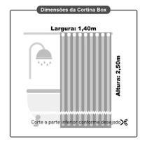 Cortina Box Banheiro Pvc Transparente Flexivel Presilhas Para Instalação Medida 2.50X1.40 Metros