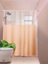 Cortina Box com Visor Em PVC Para Banheiro Anti Mofo Com Ganchos - PLAST LEO