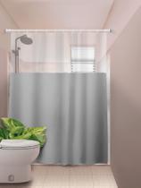 Cortina Box com Visor Em PVC Para Banheiro Anti Mofo Com Ganchos - PLAST LEO