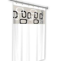 Cortina Box com Visor Transparente Em PVC Para Banheiro Anti Mofo Com Ganchos Varias Cores - Vida Pratika