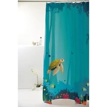 Cortina Box Para Banheiro Peva Fundo Do Mar Azul198x180cm Uzoo