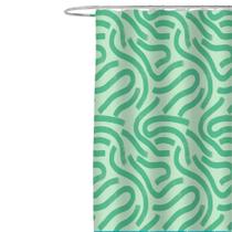 Cortina Box Poliéster Linhas Fun Verdes 198X180Cm - Uzoo Cortina Box Poliéster Linhas Fun Verdes 198X180Cm - Uzoo