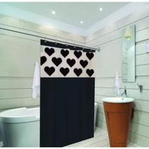 Cortina Box PVC Antimofo C/ Gancho 1,38 X 1,98 Coração Amor Cortina Box PVC Antimofo C/ Gancho 1,38 X 1,98 Coração Amor