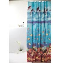 Cortina Box Pvc Fundo Do Mar Azul 198x180cm Uzoo