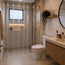 Cortina Box PVC Transparente 2,50x1,40 Metros para Banheiro Chuveiro Banho + Presilhas Cortina Box PVC Transparente 2,50x1,40 Metros para Banheiro Chuveiro Banho + Presilhas