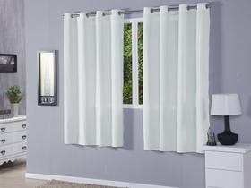 Cortina Branca 3,00 x 1,50Janela/ Quarto/ Sala Com Ilhos Removível Branco Maria Flor