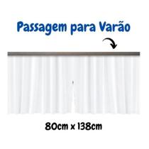 Cortina Branca Para Pia De Cozinha E Tanque 80X138Cm