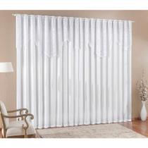 Cortina Branca para Sala ou Quarto para varão 3 metros Simples Nicole Cortina Branca para Sala ou Quarto para varão 3 metros Simples Nicole