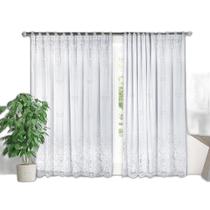 Cortina Branca Renda Com Forro Sala Quarto 3 Largx1,80 Alt Cortina Branca Renda Com Forro Sala Quarto 3 Largx1,80 Alt