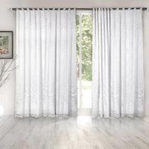 Cortina Branca Renda Com Forro Sala Roseiral 3X1,80 Alt