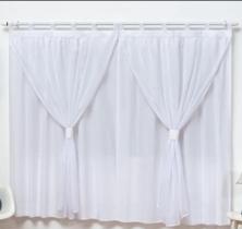 Cortina Branco Para Quarto do Bebê Menina Com Viés 2 Metros