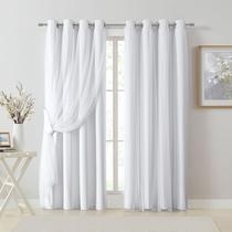 Cortina Bujasso White Full Blackout com sobreposição transparente 137x213cm Cortina Bujasso White Full Blackout com sobreposição transparente 137x213cm