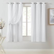 Cortina Bujasso White Full Blackout com sobreposição transparente 94x160cm Cortina Bujasso White Full Blackout com sobreposição transparente 94x160cm