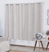 Cortina Camurça Suede 2,70m P/ Varão Até 2m Marfim