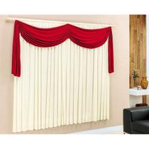 Cortina Casa Dona Dubai 300x280 Vermelho com Palha Cortina Casa Dona Dubai 300x280 Vermelho com Palha