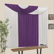 Cortina Casa Dona Jade 200x170cm Roxo com Lilás