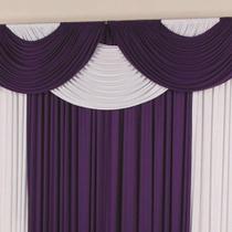 Cortina Casa Dona Leyde 300x280cm Roxo com Lilás