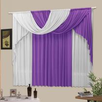 Cortina Casa Dona Súria 200x170cm Roxo com Lilás