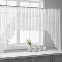 Cortina Cascata Arabesco Com Toalha Mesa 6L Retan Branca Renda Cortina Cascata Arabesco Com Toalha Mesa 6L Retan Branca Renda