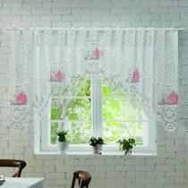 Cortina Cascata Bando Renda Cozinha 300X100 Hora Do Chá Rose Cortina Cascata Bando Renda Cozinha 300X100 Hora Do Chá Rose