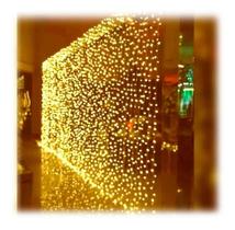 Cortina Cascata De Luz 4x3m 900 Leds Branco Quente Natal 127v