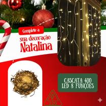 Cortina Cascata de Luz LED Branco Quente e Colorido Pisca Pisca Decorativo para Natal, Festas e Ambientes 10 Metros