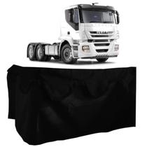 Cortina Cetim 4 Peças Frente E Meio Para Iveco Stralis Preto