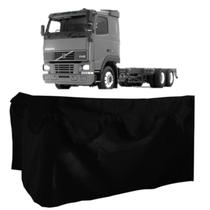 Cortina Cetim 4 Peças Frente E Meio Para Volvo Fh Preto